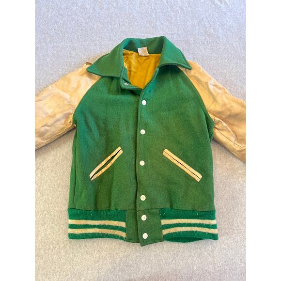 Award Jacket by Kaye Bros Varsity Jacket Men's Medium Green Wool Vintage Read - Picture 1 of 11
